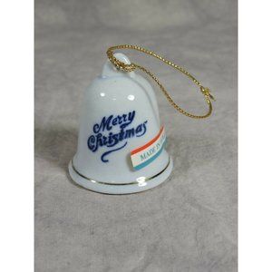 Delft Merry Christmas Bell Ornament Made In Holland